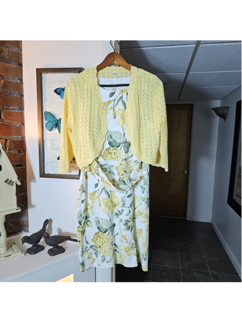 Enfocus Studio Dress with Yellow Shrug Size 10